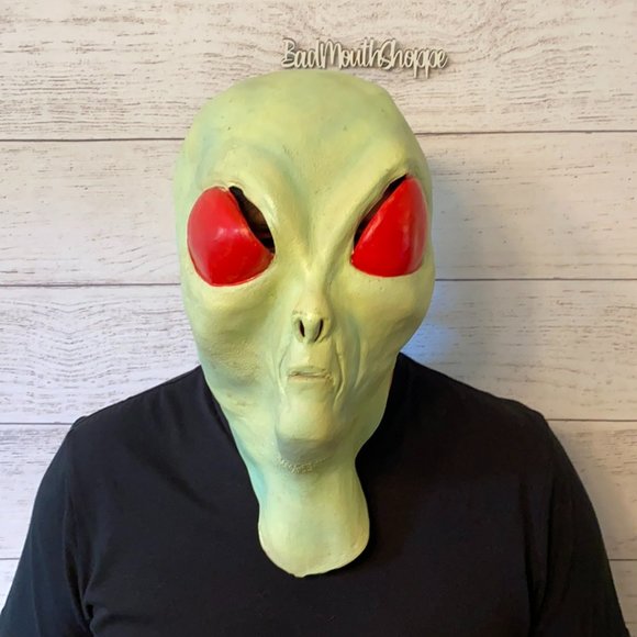 Vintage 90s The Paper Group UFO Alien Outer Space Halloween Costume Mask - Picture 1 of 8